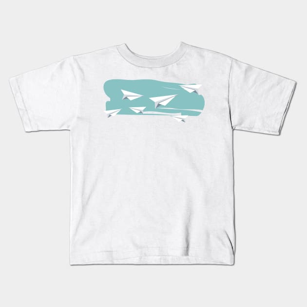 flying Kids T-Shirt by ecrimaga